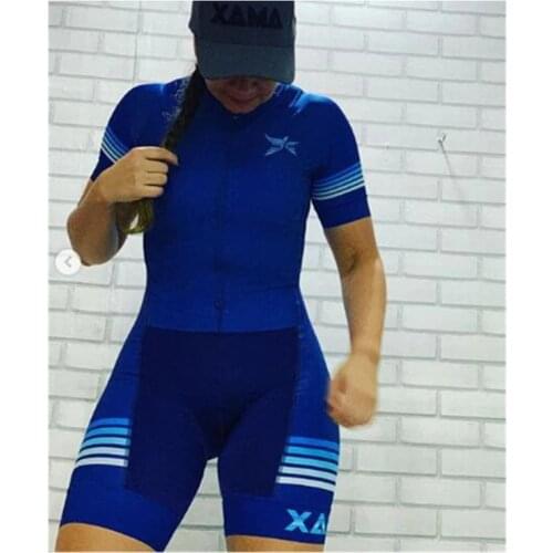 2020XAMA Pro Professional Womens Triathlon Skinsuit Cycling Jersey Sets Macaquinho Ciclismo FemininoBike Clothes Gel Jumpsuit