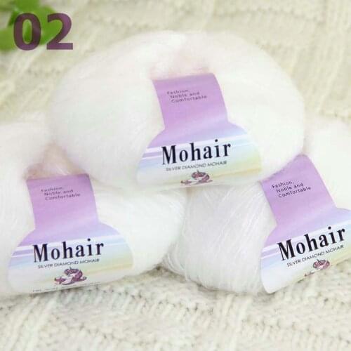 Sale New 3BallsX25g Luxury Soft Mohair Warm Wrap Shawl Hand Knit Crochet Yarn 291-02 White