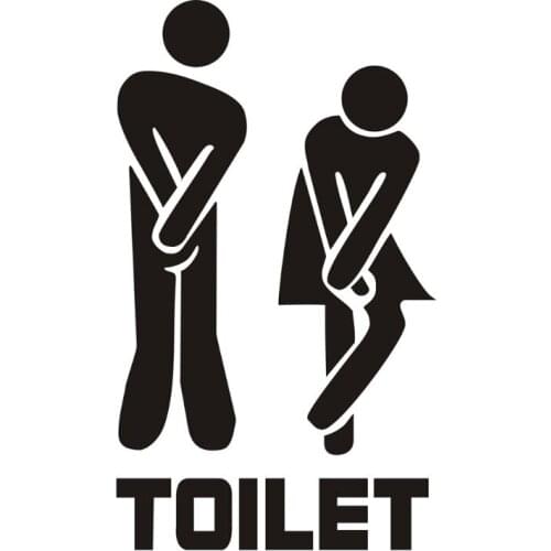 Removable Cute Man Woman Washroom Toilet WC Sign Stickers Family DIY Home Decor