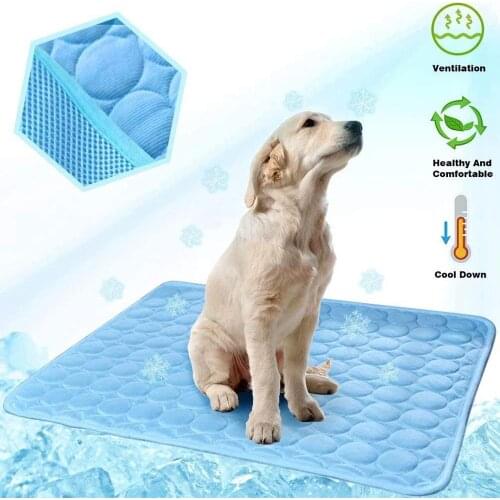 Pet Dog Cooling Mat Ice silk Breathable Blanket For Dog Bed House Summer Washable Cooling Pad Small Medium Large Dogs Mat