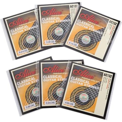 10pcs AC132 Clear Nylon Silver Plated EBGDAE 1-st 2-nd 3-rd 4-th 5-th 6-th Classical Guitar Strings String
