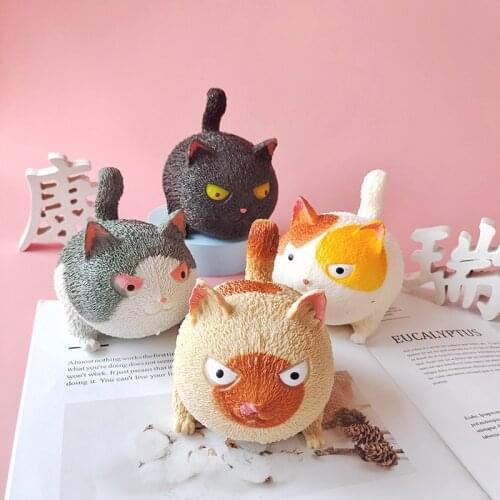 Super Cute Cat Design Squeeze Toy Funny Animal Anti-stress Ball for Car Craft Decoration Pendant Car Interior Decor