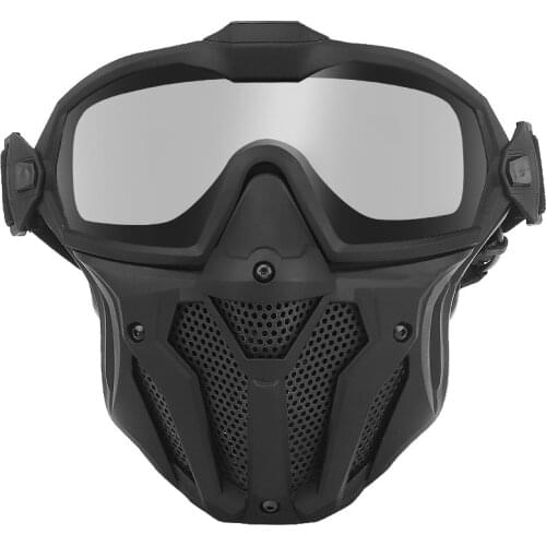 Military Airsoft Mask Detachable Goggles with Anti-fog Fan Tactical Paintball Protective Full Face Mask Shooting Goggles Masks