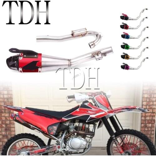 7 Colors Supermoto Off-Road Motorcycle Complete Exhaust Muffler Full System Slip On Exhaust Pipe For Honda CRF230F 2008-2020