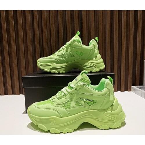 2021 Sport Sneakers Women Fashion Breathable Thick Sole Ladies Trainers Platform Vulcanized Shoes Women Chunky Sneakers Basket