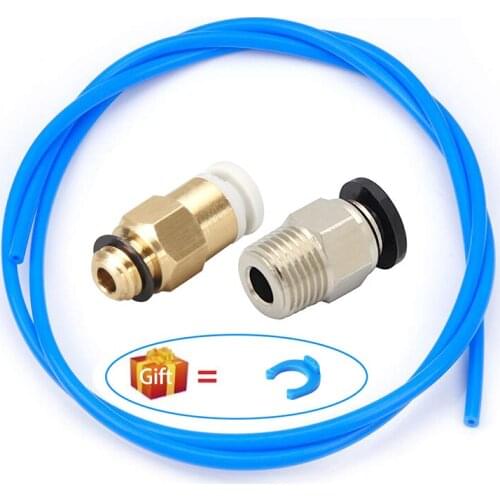 1M PTFE Tube Teflonto Pipe PC4-01 Straight Pneumatic Fitting Push Connect+Quick Fitting Bowden For Ender 3 CR10 3D Printer Parts