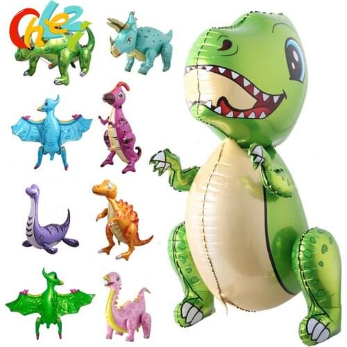 1pcs Big 4D Walking Dinosaur Foil Balloons Children birthday party decoration Kids toys Jurassic World Animal globos baby shower