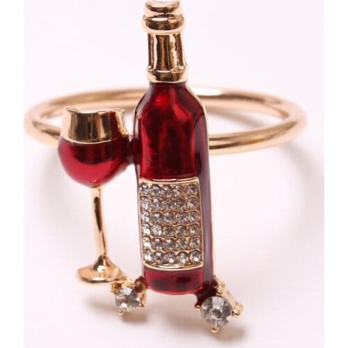 12 / PCS new red wine bottle wine cup napkin ring table accessories napkin buckle napkin ring napkin buckle