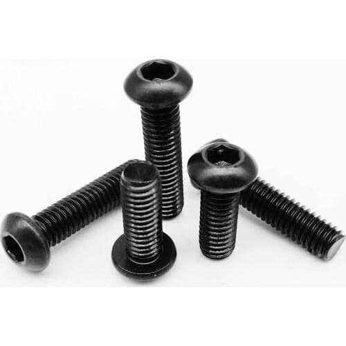 2/50pcs ISO7380 M2 M2.5 M3 M4 M5 M6 M8 Black 304 A2 Stainless Steel Hexagon Hex Socket Button Allen Head Screw Bolt High Quality