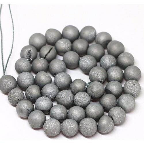 Matte Natural Crystal Cave Agates Stone Loose Spacer Beads 6 8 10MM Diy for Jewelry Making Bracelet Necklace Earring Accessory