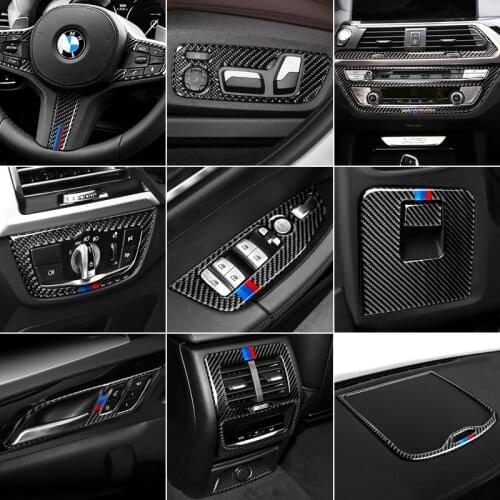 Car Interior Decoration Moulding M Performance Carbon Fiber Air condition CD Control Panel Sticker For BMW G01 G08 G02 X3 X4