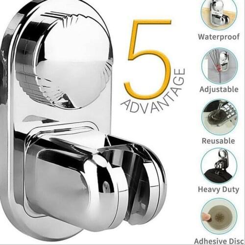 5 Mode Angle Adjustable Shower Head Holder, Super Power Vacuum Suction Cup Handheld Shower Bracket Wall Mount Showerhead Holder