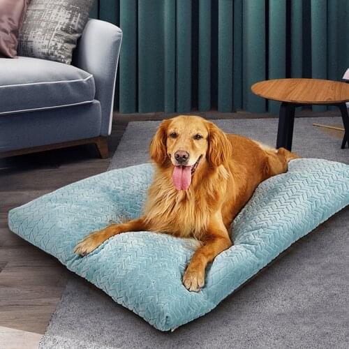 HOOPET Pet Dog Mat Soft Pillow Bed For Dogs Soft Flannel Thickened Pet Soft Fleece Pad Winter Warm Bed Mat For Medium Big Dog