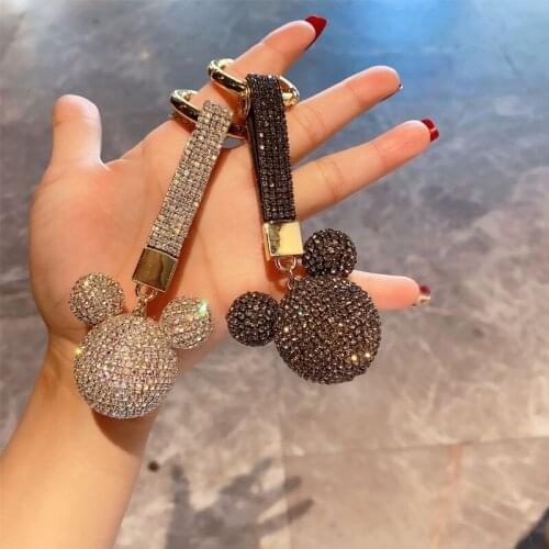 Crystal Rhinestone Car Keychain Key Rings Pendant Creative Bag Pendant Deco Ornaments For Ladies Gift Auto Key Chain Accessories