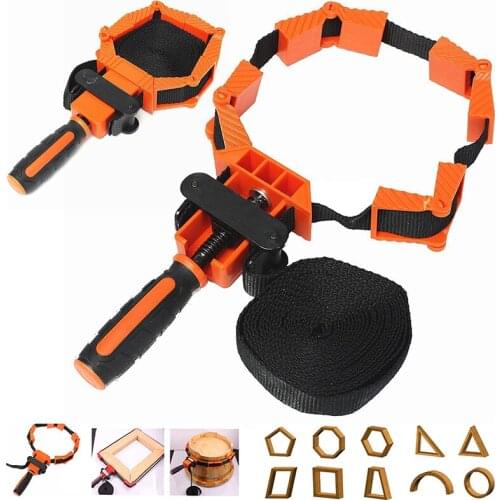 Quality Woodworker Photo Frame with Strap Clamp Holder Miter Vise Ratchet Angle Clamp Band Tool