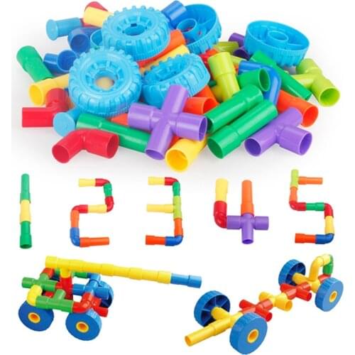 Water Pipe Building Blocks DIY Pipeline Tunnel Block Assembling Pipeline Tunnel Block Model Toy For Kids Kindergarten Puzzle Toy