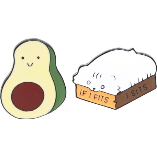 Cat in Box Enamel Pin Funny cat fits sits badge brooch Lapel pin Denim Jeans shirt bag Cartoon Animal Jewelry Gift for Kids