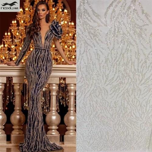 Madison French Sequins Lace Fabric 2021 High Quality Lace Embroidery Nigerian African Lace Fabric For Wedding Sewing