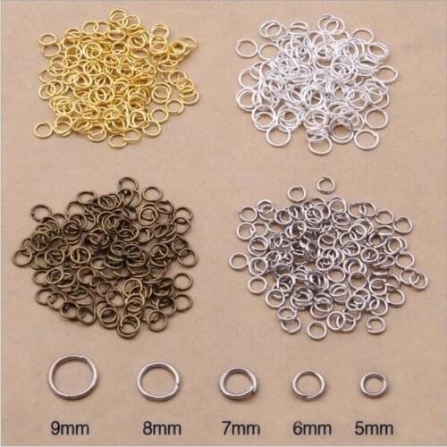 200pcs/Package 5mm/6mm/7mm/8mm/9mm Metal Jump Ring Connection Jewelry Finding Components Parts Connectors For DIY Accessories