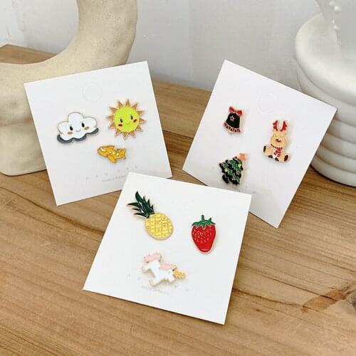 Cute Style Brooch Pin for Womens 3PCS Cartoon Badge Brooch Jewelry Suit clothes scarf buckle clothing accessories Jewelry Gifts