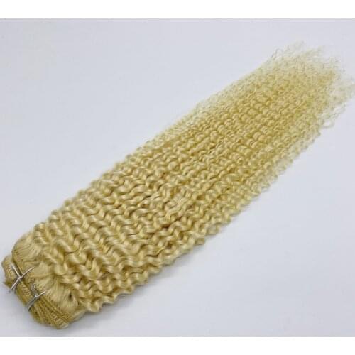 Kayla 20" #613 Clip in Hair Extensions Human Hair Double Weft Remy Hair Full Head Clip in Extensions