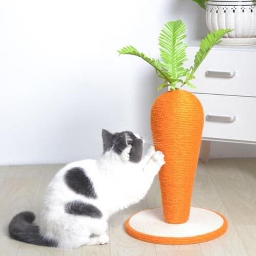 Natural Sisal Cat Scratching Board Cat Column Radish Shape Pet Large Cat Climbing Column Cat Grinding Claw Toy Ornaments