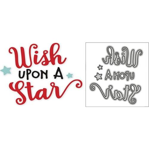 New Wish Upon a Star Cute Words 2020 Metal Cutting Dies for DIY Scrapbooking and Card Making Decorative Embossing Mold No Stamps