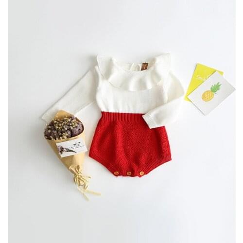 Newborn Baby Girl Clothing Rompers Wool Knitting Tops Long Sleeve Romper Warm Outfits Clothes Baby Girls