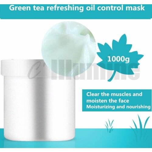 Green Tea Refreshing Oil Control Mask Skin Cooling 1000g Relief Moisturizing Plump Cosmetics OEM