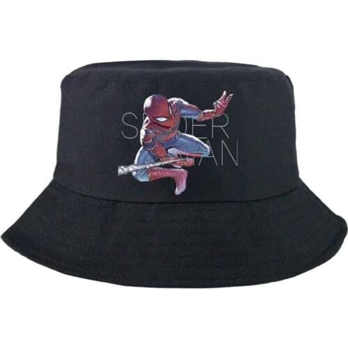 Disney Marvel Spiderman Outdoor Bucket Hat Outdoor Casual Fishing Hat Graphic Double-sided Sunbonnet Panama Cap For Man Women