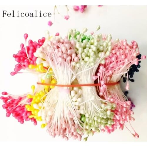 3mm 1000pcs/lot Plastic Pearl Flower Stamen Pistil For Craft DIY Double Heads Pearl Floral Stamens For Cake Home Decoration