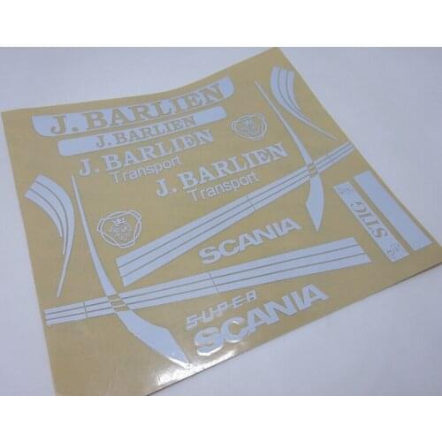 Complete Set of Painted Metal Stickers White for 1/14 Tamiya RC Truck Trailer Tipper Scania 730 470 620 Car Diy Parts