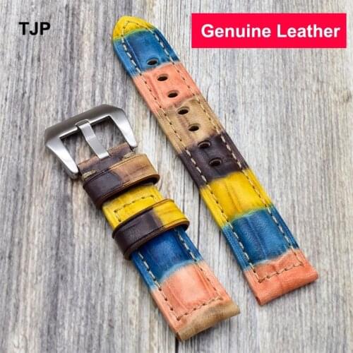 Cowhide Watch Band 22mm for Samsung Galaxy S3 Classic Frontier 46mm Straps for Huawei 2 GS Pro Amazfit Pace Stratos Bracelet