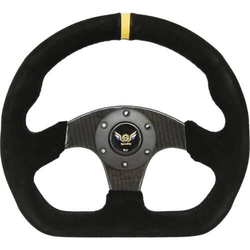 Spceddy 13 Inch 320mm Racing Steering Wheel D Shape Car Modification Sports Universal Carbon Fiber Bracket Steering Wheel