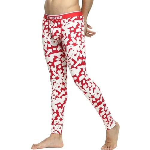 Thermal Underwear Sexy Men Long John Printed Cotton Mens Leggins Hombre Fashion Long Johns Warm Pants Youth Underpants Winter