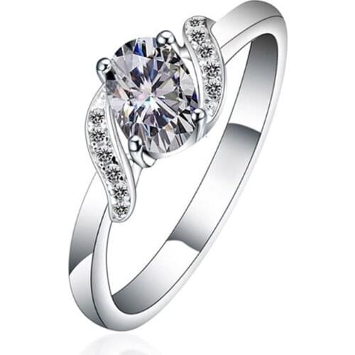 Test Positive 1Ct D-Color Moissanite Diamond Ring Platinum 950 Ring Engagement Ring for Women Romantic Jewelry