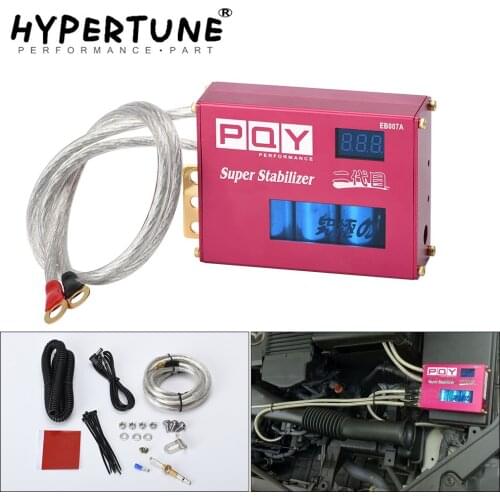 Universal Power Engine Chip Turbo Voltage Boost Regulator ECU Ignition Booster Volt Stabilizer LED Display Volt Controller