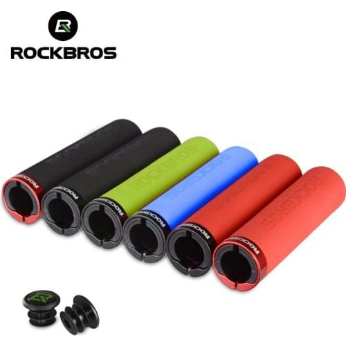 ROCKBROS Bike Grips MTB Silicone Sponge Handlebar Bicycle Grips Manopole Mtb Grips Bicycle Accessories 2 Styles 4 Colors