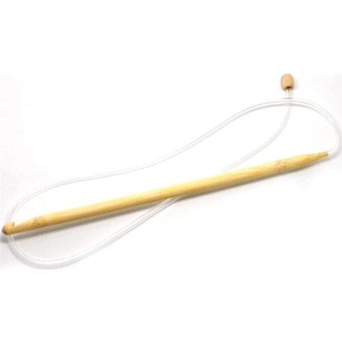 High quality 8mm Bamboo Afghan Tunisian Single Pointed Smooth Crochet Hook Hand Sewing Knitting Needles 85cm(33 4/8") long, 1 PC