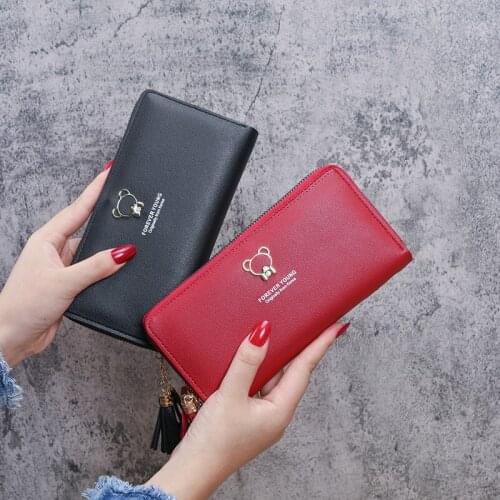 Women Leather Wallets Long Designer Female Clutch Money Bags Ladies Coin Phone Purses Girl Zipper Card Holder Hangbags