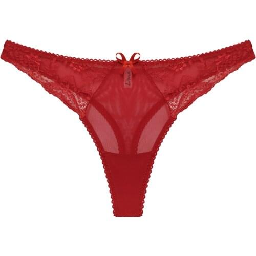 XS S M L XL XXL XXXL Size Black Red Color Sexy Lingerie Soft Lace Breathable Underwear G String Thongs for Women Ladies