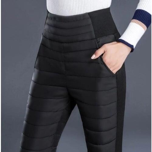 Winter Thicken Women Down Cotton Pants Female Plus Size High Waist Loose Trousers Warm Pencil Pants Mujer Pantalones X573