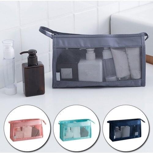 1PC Travel Storage Bag Zipper Mesh Cosmetic Bags Wash Bag High Quality Makeup Case Portable Bathroom Supplies