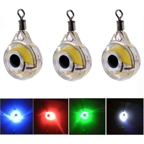 1pc Mini Fishing Lure Light LED Deep Drop Underwater Eye Shape Fishing Squid Fishing Bait Luminous Lure for Attracting Fish