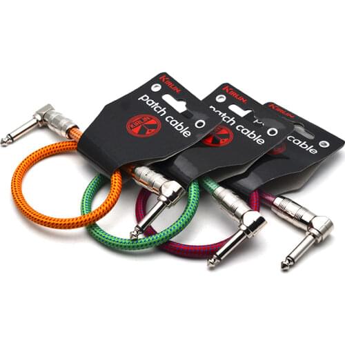 1pcs Kirlin 0.3 Meter Patch Cable Effect Pedal Weave Cloth Cable 1/4" Angle to Angle Mono Plug Cable