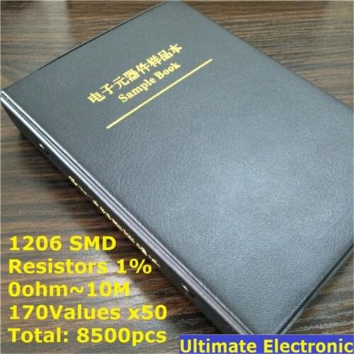 1206 1% SMD Resistor Sample Book 170values*50pcs=8500pcs 0ohm to 10M 1% 1/4W Chip Resistor Assorted Kit