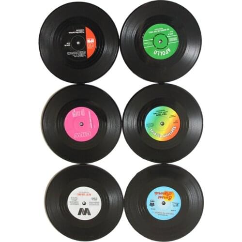 2/4 6/PCS Simple Creative Mug Coaster Heat-resistant Cup Coasters Environmental Plastic Vinyl Record Table Placemats Coasters