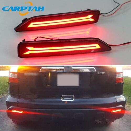 2PCS For Honda BR-V BRV 2015 2016 2017 2018 LED Rear Fog Lamp Car LED Bumper Light Brake Light Reflector 2-in-1 Functions