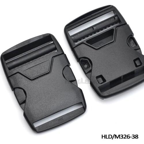 20pcs HLD/M326-38mm 1.5inch black POM plastic buckles bump adjustable splice clip buckle backpack webbing strap free shipping