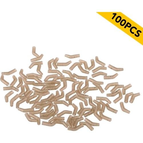 30 / 50 / 100 PCS Fishing Line Aligner Hook Sleeves Bent Hook Aligner Carp Fishing Hair Rig Accessory Pesca